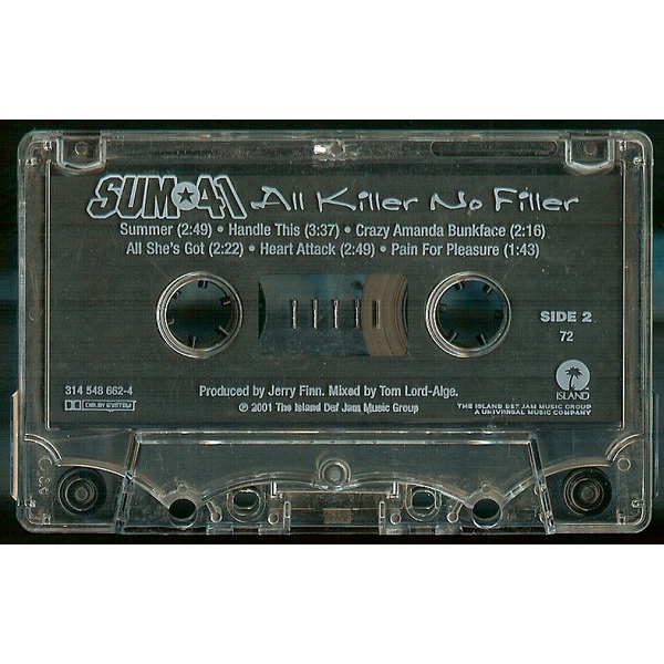 Сassette Tape Sum 41 - All Killer No Filler - img.4