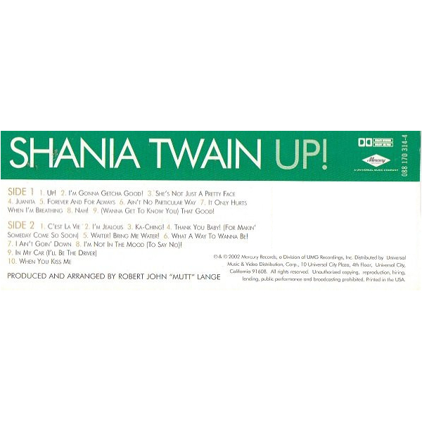 Сassette Tape Shania Twain - Up! - img.2