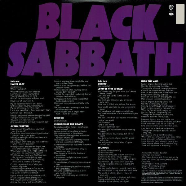 Vinyl Record Black Sabbath - Master Of Reality LP - img.1