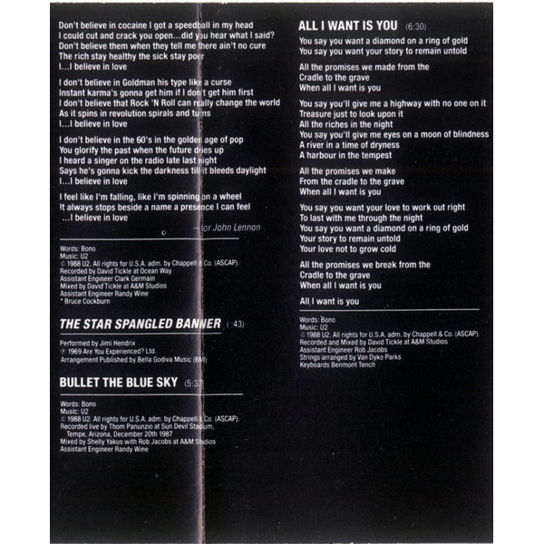 Сassette Tape U2 - Rattle And Hum - img.10