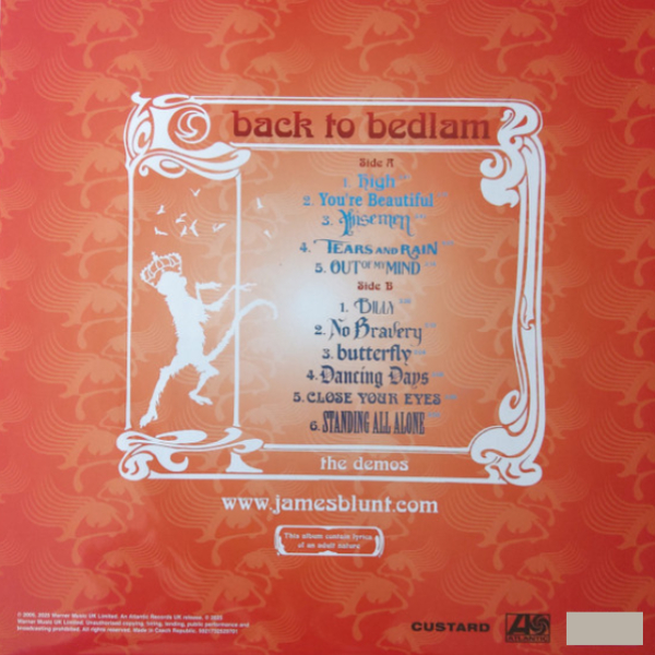 Vinyl Record James Blunt - Back To Bedlam: The Demos (Red) LP - img.2