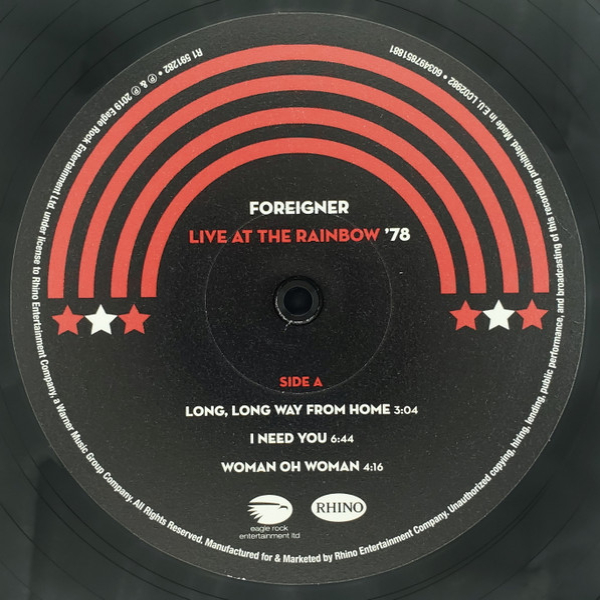 Vinyl Record Foreigner - Live At The Rainbow 78 - 2LP - img.2