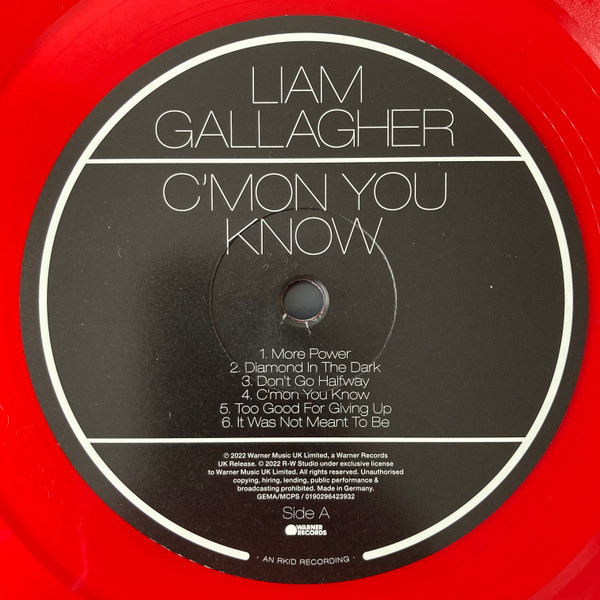 Vinyl Record Liam Gallagher - C'mon You Know (Red) LP - img.3