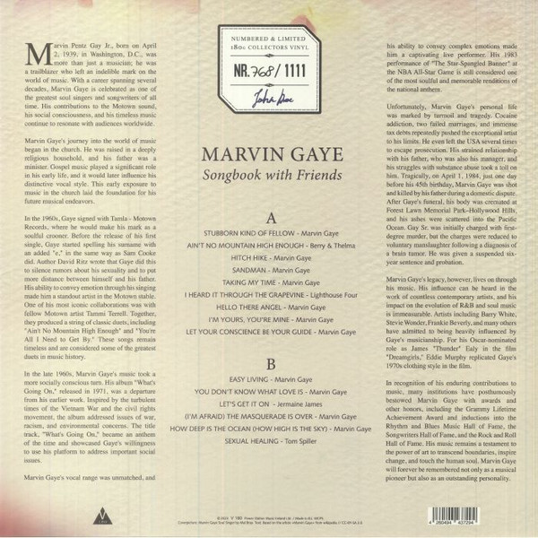 Vinyl Record Marvin Gaye – Songbook With Friends - Purple - LP - img.1