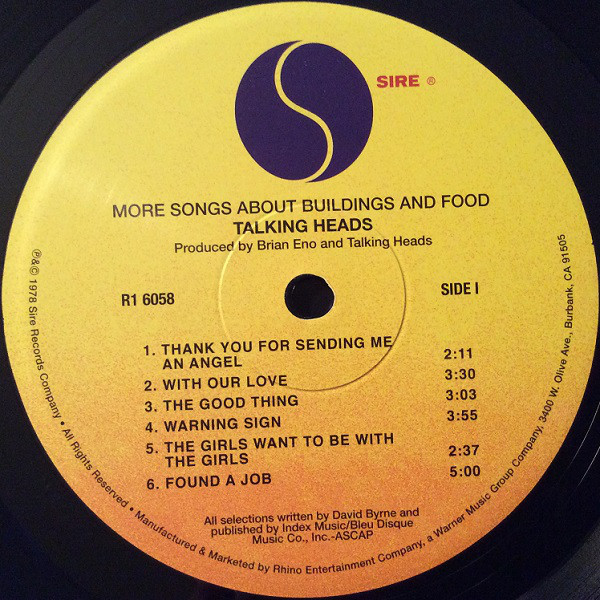 Vinyl Record Talking Heads - More Songs About Buildings And Food - img.2