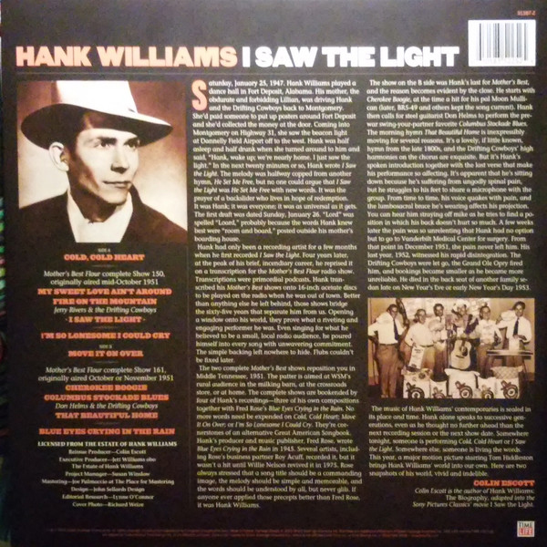 Vinyl Record Hank Williams – I Saw The Light LP - img.1