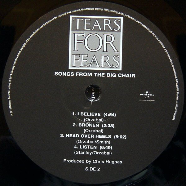 Vinyl Record Tears For Fears - Songs From The Big Chair - img.3