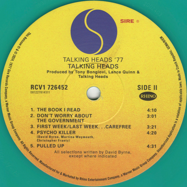 Vinyl Record Talking Heads - Talking Heads: 77 (Green Transparent) - 2LP - img.5