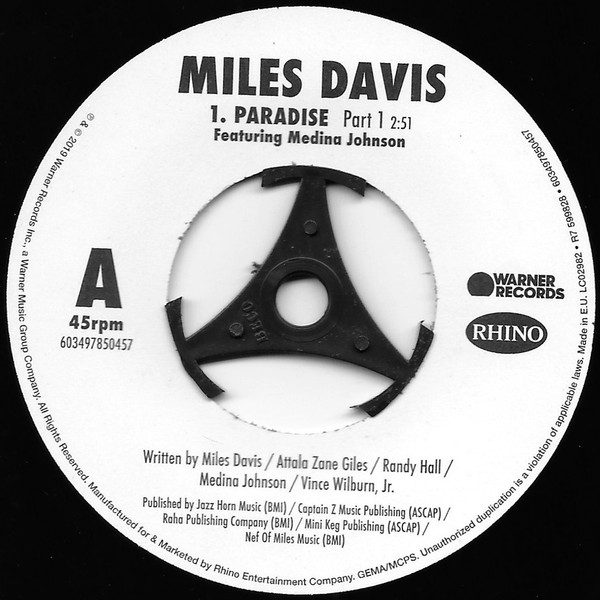 Vinyl Record Miles Davis – Paradise (7, 45 RPM, Single) LP - img.2