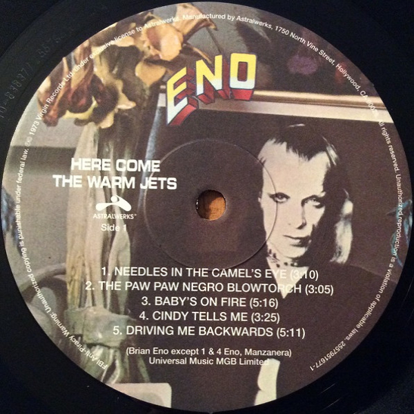 Vinyl Record Eno - Here Come The Warm Jets (140G/2017 Master) LP - img.2