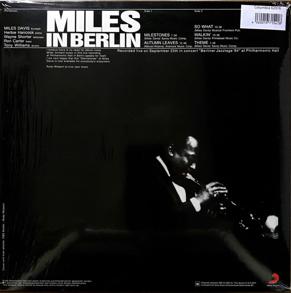 Vinyl Record Miles Davis - Miles In Berlin - img.1