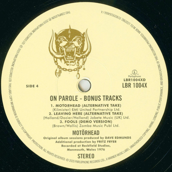 Vinyl Record Motorhead – On Parole LP - img.10