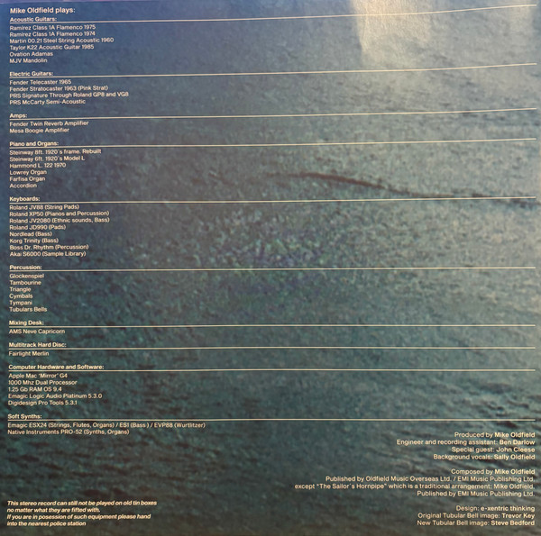 Vinyl Record Mike Oldfield – Tubular Bells 2003 - Blue - LP - img.1
