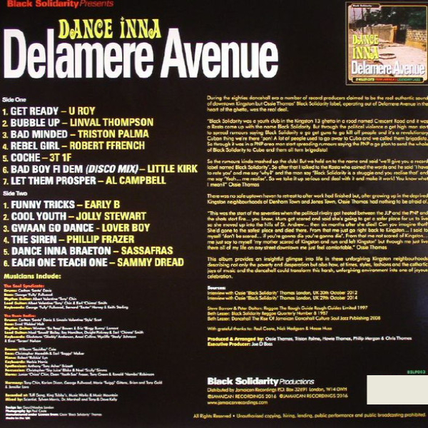 Vinyl Record Various Artists - Black Solidarity Presents Dance Inna Delamere Avenue (Reggae) LP - img.1