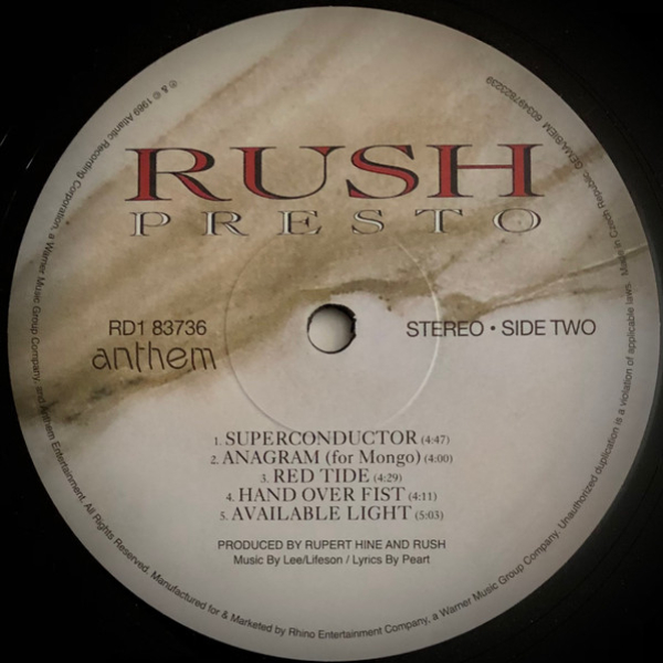 Vinyl Record Rush – Presto (Syeor) LP - img.4