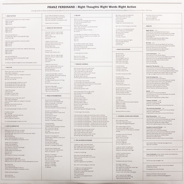 Vinyl Record Franz Ferdinand - Right Thoughts, Right Words, Right Action - (180g) LP - img.2