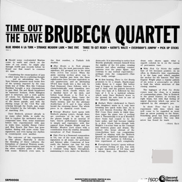 Vinyl Record The Dave Brubeck Quartet – Time Out (Lagoon) LP - img.2
