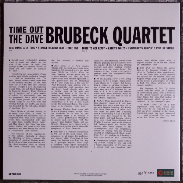 Vinyl Record The Dave Brubeck Quartet – Time Out (Purple) LP - img.1