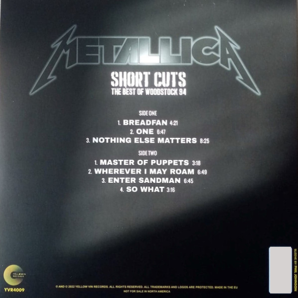 Vinyl Record Metallica – Short Cuts The Best Of Woodstock 94 (Yellow) LP - img.2