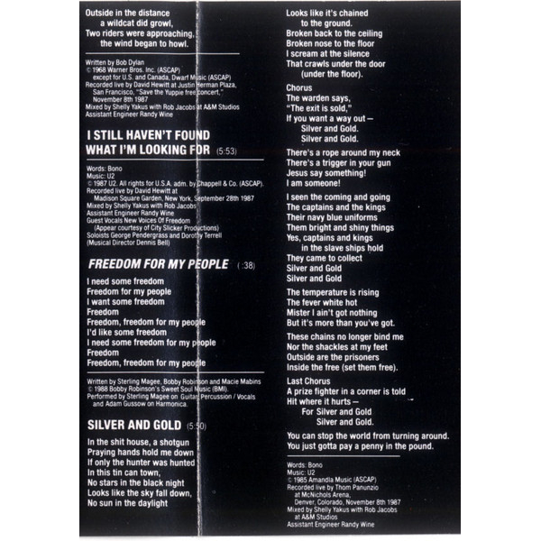 Сassette Tape U2 - Rattle And Hum - img.9