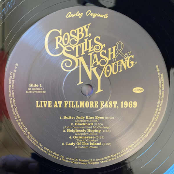 Vinyl Record Crosby, Stills, Nash & Young - Live At Fillmore East, 1969 - 2LP - img.2