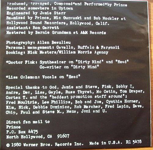 Vinyl Record Prince - Dirty Mind - img.3