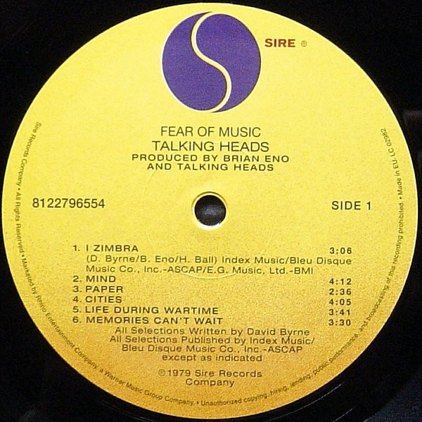 Vinyl Record Talking Heads - Fear Of Music LP - img.2