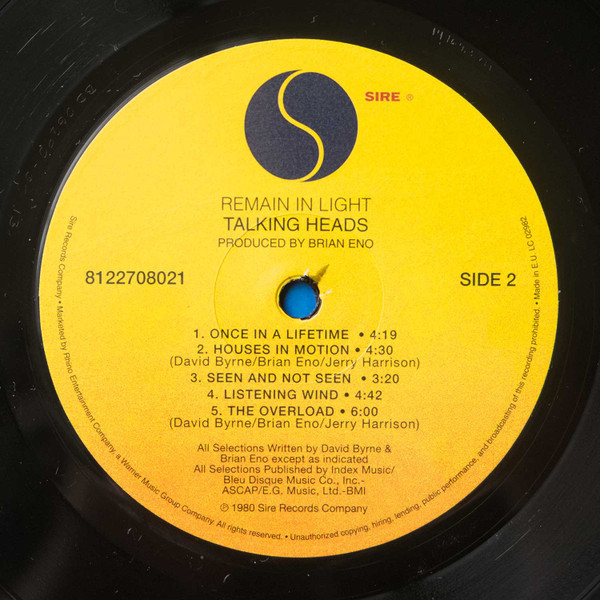Vinyl Record Talking Heads - Remain In Light LP - img.3