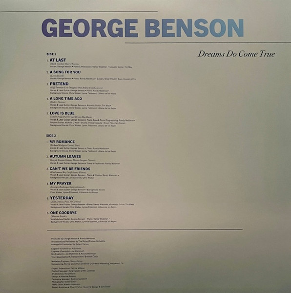 Vinyl Record George Benson, Robert Farnon And His Orchestra – Dreams Do Come True: When George Benson Meets Robert FarnonLP - img.2