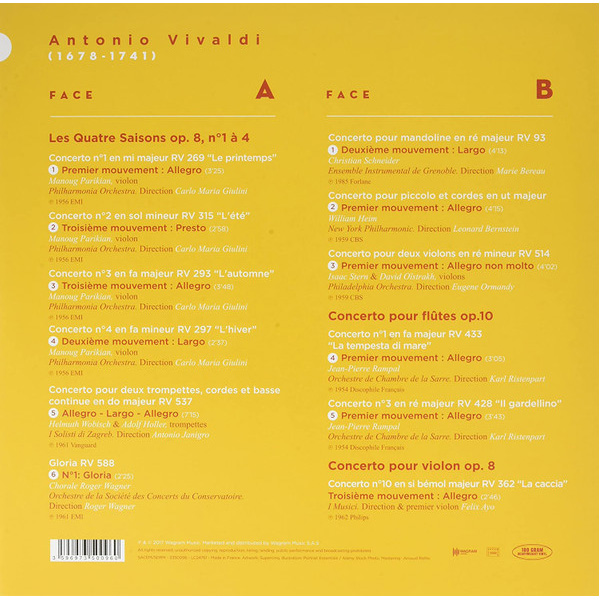 Vinyl Record Antonio Vivaldi – The Masterpieces Of Antonio Vivaldi LP - img.1