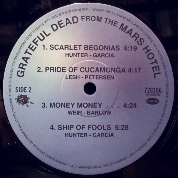 Vinyl Record Grateful Dead - From The Mars Hotel LP - img.3