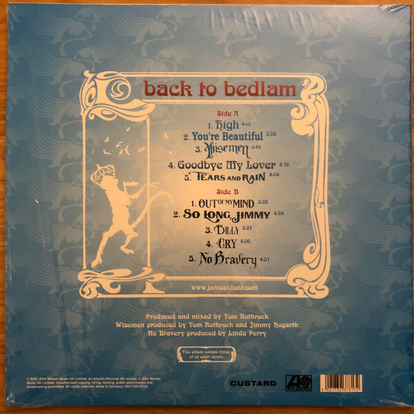 Vinyl Record James Blunt – Back To Bedlam (Coloured Red) LP - img.1