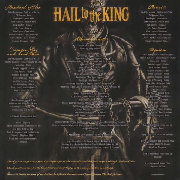 Vinyl Record Avenged Sevenfold – Hail To The King (Gold, 10th Anniversary) - 2LP - img.4
