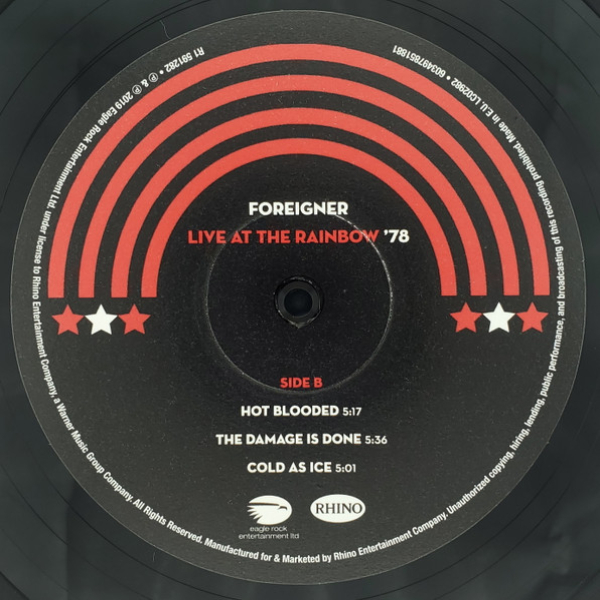 Vinyl Record Foreigner - Live At The Rainbow 78 - 2LP - img.3