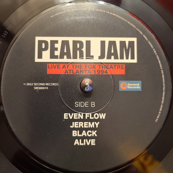Vinyl Record Pearl Jam – Live At The Fox Theatre (Atlanta 1994) (Marble) LP - img.2