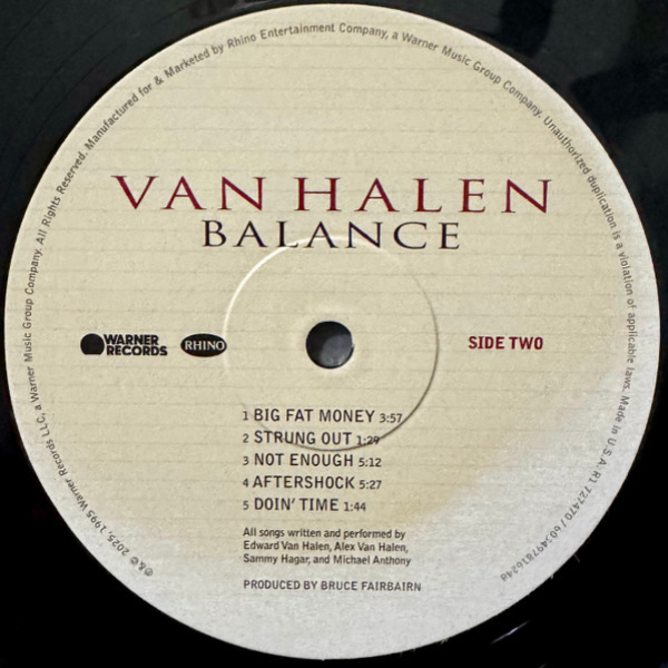 Vinyl Record Van Halen – Balance - 2LP - img.6