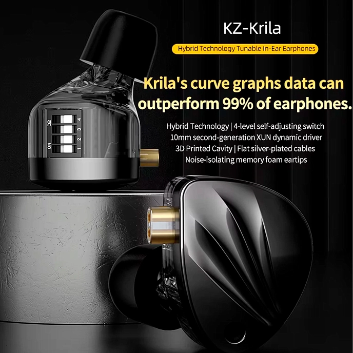 In-ear headphones KZ Krila with Mic Black - img.4
