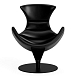 Listening Chair Bruunmunch Lobster Black Powder Coated Base Fully Upholstered Black / Black Vidar - img.1
