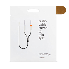 Cable Teenage Engineering Textile Audio Cable 3.5mm - 2x6.35mm Black 1.2m