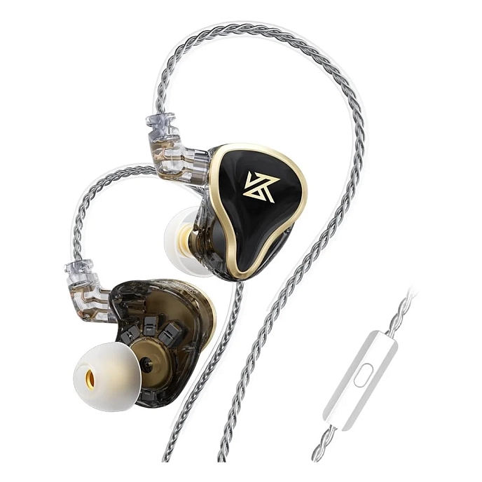 In-ear headphones KZ ZAS with Mic Black - img.0