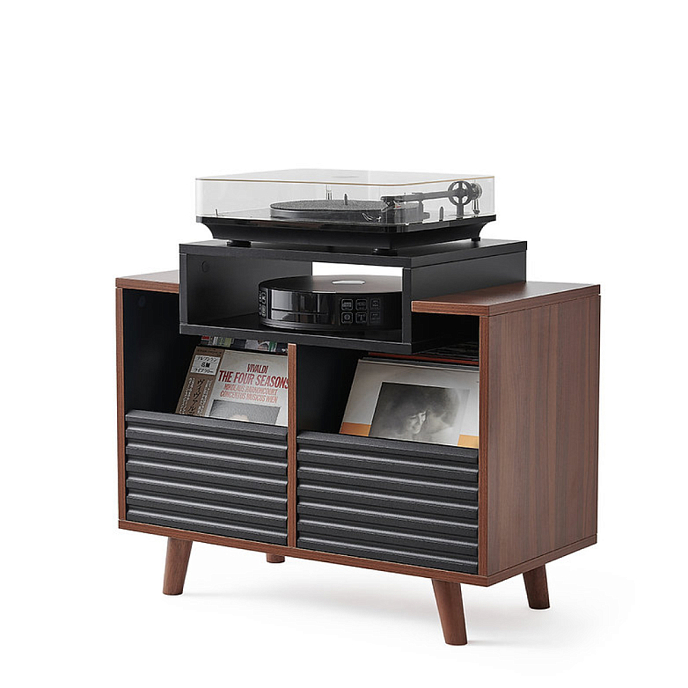 Hi-Fi Stand NorStone Oslo Vinyl 800 Black Satin/Walnut - img.0