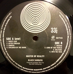 Vinyl Record Black Sabbath - Master Of Reality