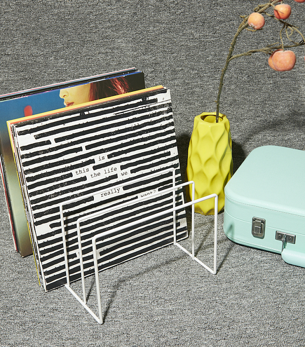 Vinyl record stand MJI Audio Vinyl Records Holder R25 White - img.4