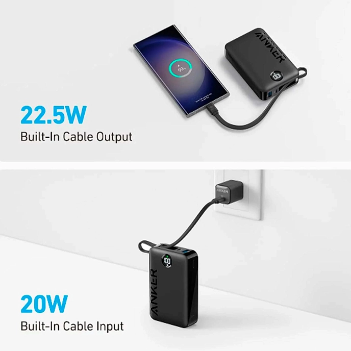 Portable battery Anker PowerCore A1647 20000mAh 22.5W with Built-In Black - img.3