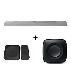 Kit KEF XIO Soundbar Grey + KC62 Carbon Black + KW1 Kit