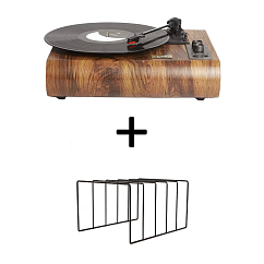Kit MJI Audio M2012 Wood + MJI Vinyl Records Holder R25 (Bundle)