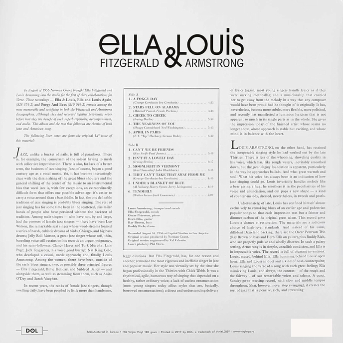 Vinyl Record Ella Fitzgerald & Louis Armstrong - Ella And Louis LP - img.1