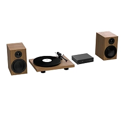 Turntable Pro-Ject COLOURFUL AUDIO SYSTEM (UK PLUG) walnut