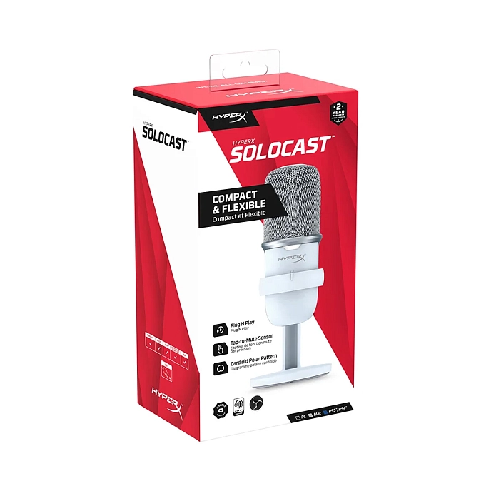 Microphone for streaming and gaming HyperX SoloCast White - img.6