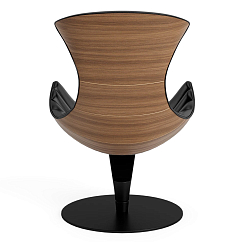 Listening Chair Bruunmunch Lobster Black Powder Base Walnut Veneer Black Semianiline Leather / Black Vidar